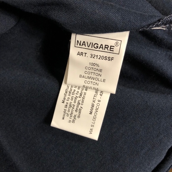 NAVIGARE Mens Polo Shirt Short Sleeve Dark Blue L - Picture 9 of 10